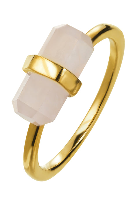 18ct Gold Plated Sterling Silver Rose Quartz Ring