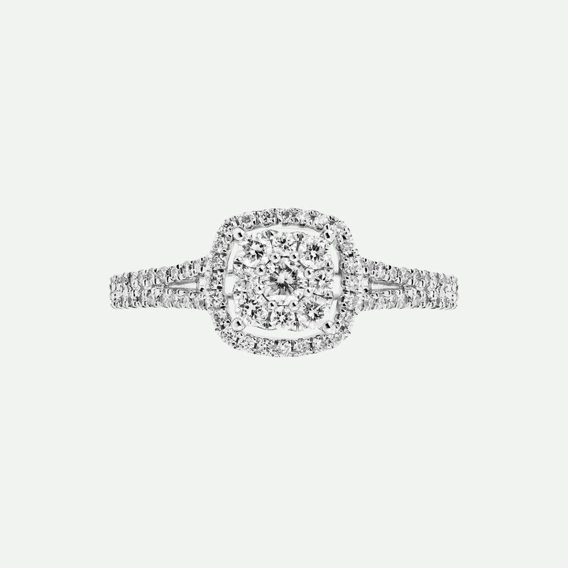 Gemma | 9ct White Gold 0.52ct tw Lab Grown Diamond Cluster Halo Ring