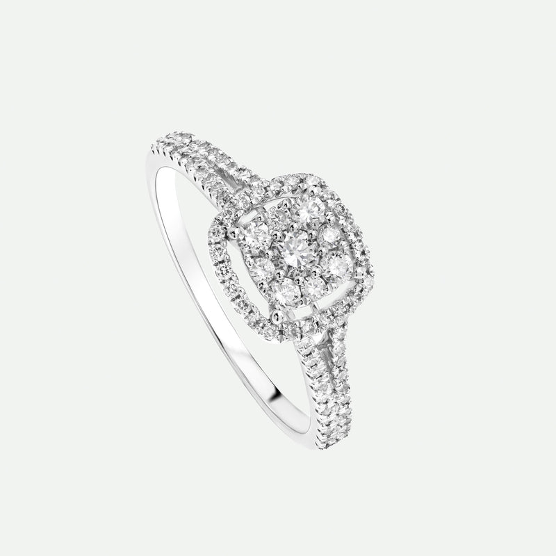 Gemma | 9ct White Gold 0.52ct tw Lab Grown Diamond Cluster Halo Ring