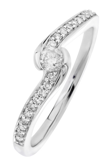 9ct White Gold 0.20ct Diamond Engagement Ring