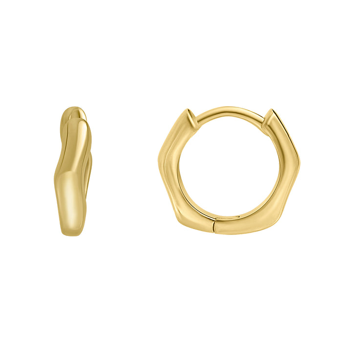 Sterling Silver Gold Plated Fluid Hoop Earrings