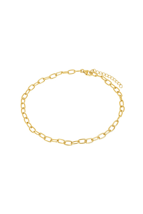 18ct Gold Plated Sterling Silver Oval Link Anklet