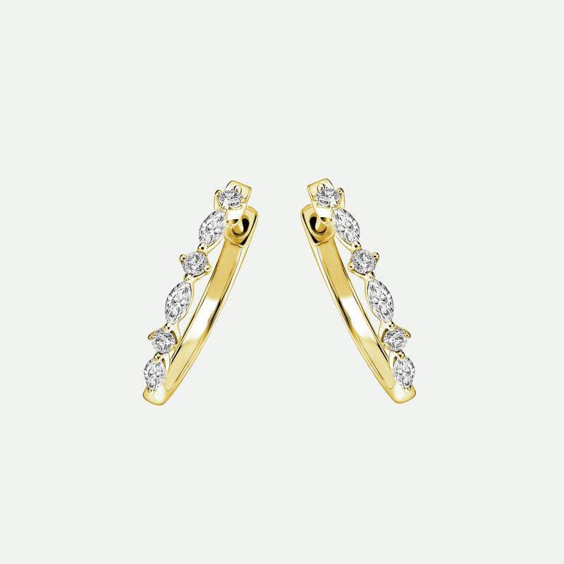 Rose | 9ct Yellow Gold 0.60ct tw Mixed Cut Lab Grown Diamond Hoop Earrings