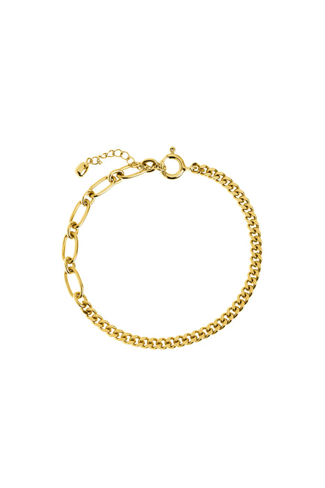 14ct Gold Plated Sterling Silver Curb and Oval Link Bracelet