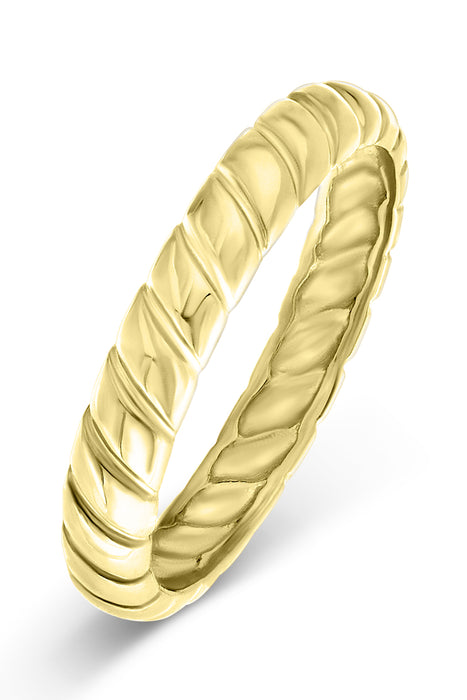 Gold Plated Sterling Silver Rope Band Stack Ring