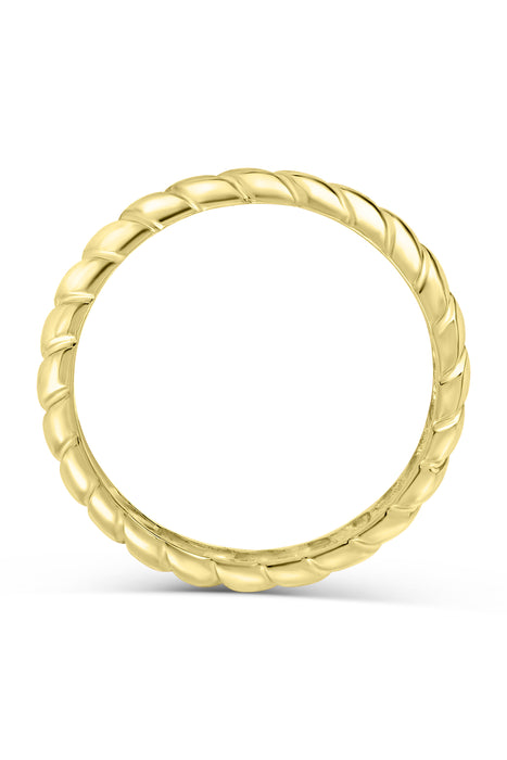 Gold Plated Sterling Silver Rope Band Stack Ring