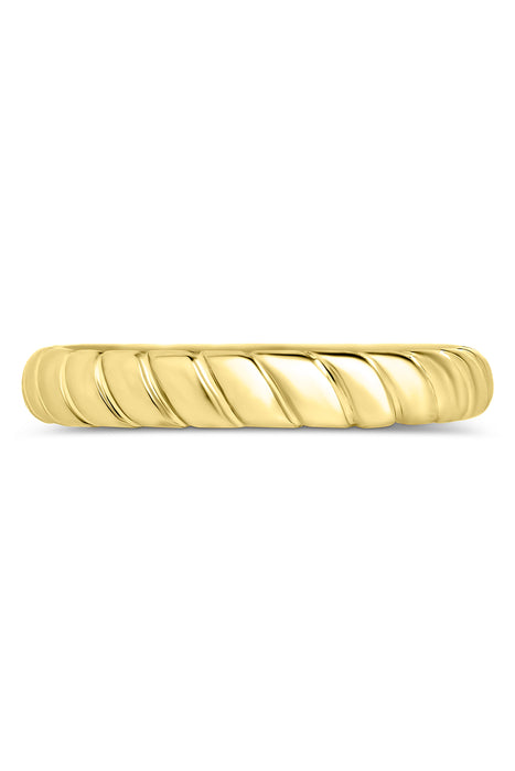 Gold Plated Sterling Silver Rope Band Stack Ring