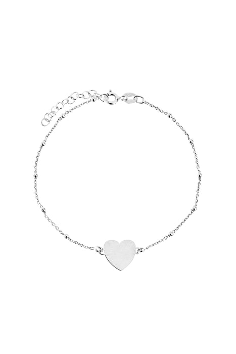 Sterling Silver Heart Bead Bracelet