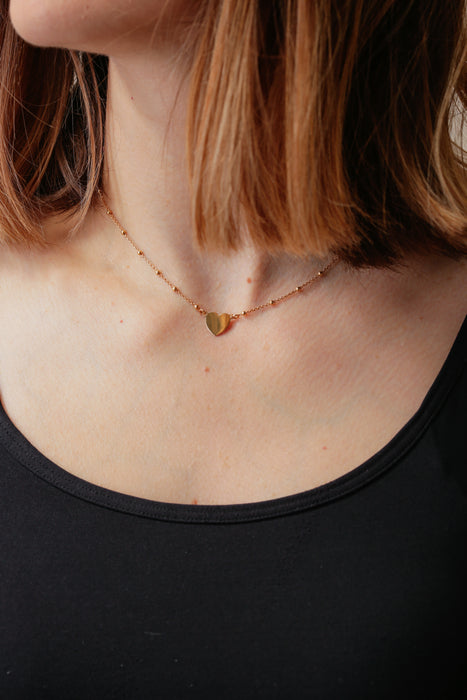 Sterling Silver Gold Plated Heart Necklace