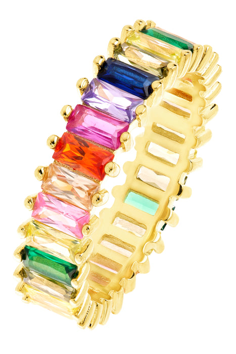 Sterling Silver Multi-Colour Cubic Zirconia Band Ring