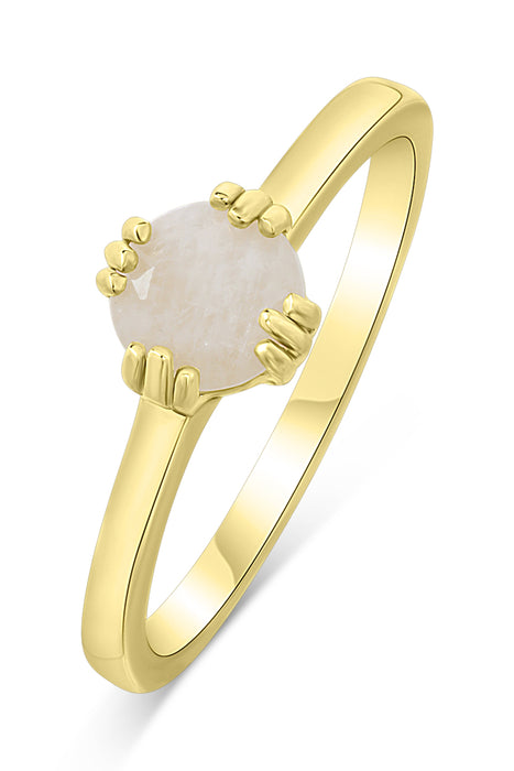 18K Gold Plated Sterling Silver Moonstone Ring