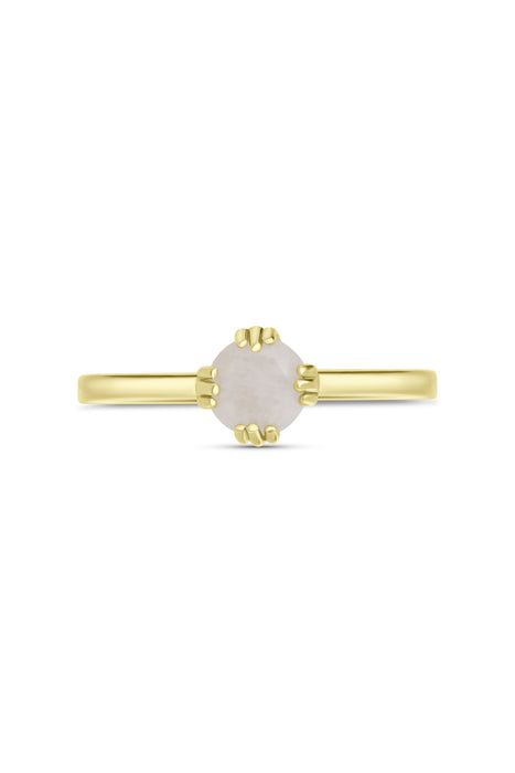 18K Gold Plated Sterling Silver Rainbow Moonstone Ring