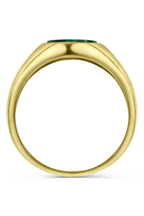 18K Gold Plated Sterling Silver Malachite Signet Ring