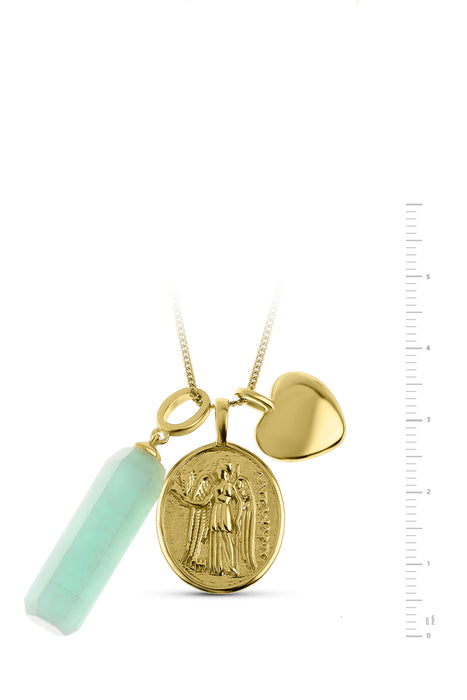 18ct Gold Plated Sterling Silver Amazonite Charm Necklace