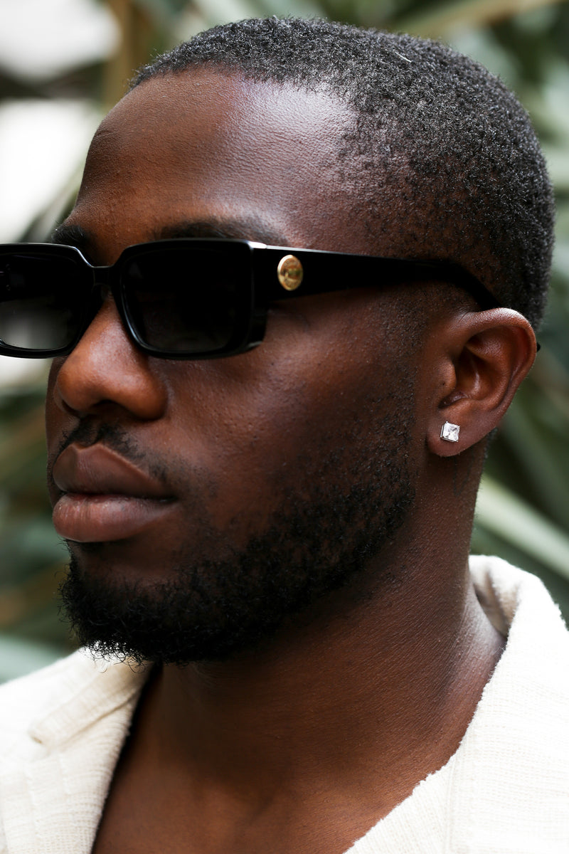 9ct White Gold Cubic Zirconia 6mm Princess Cut Solitaire Single Stud Earring