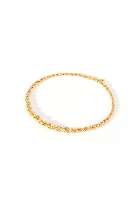 9ct Yellow Gold Graduated Rope Bracelet