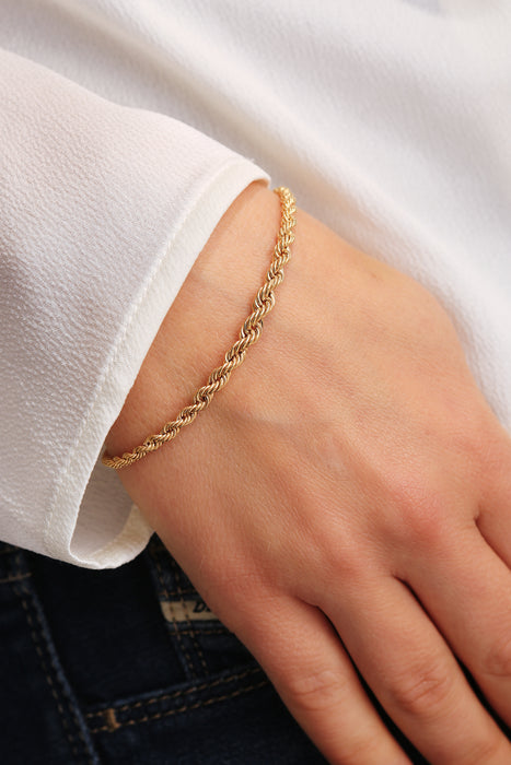 9ct Yellow Gold Graduated Rope Bracelet