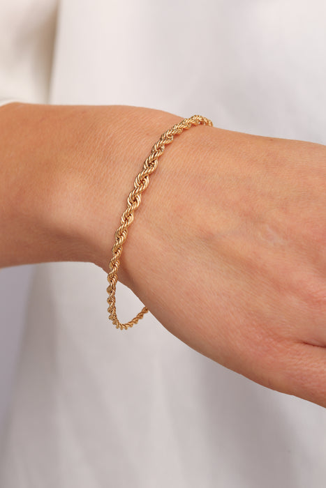 9ct Yellow Gold Graduated Rope Bracelet