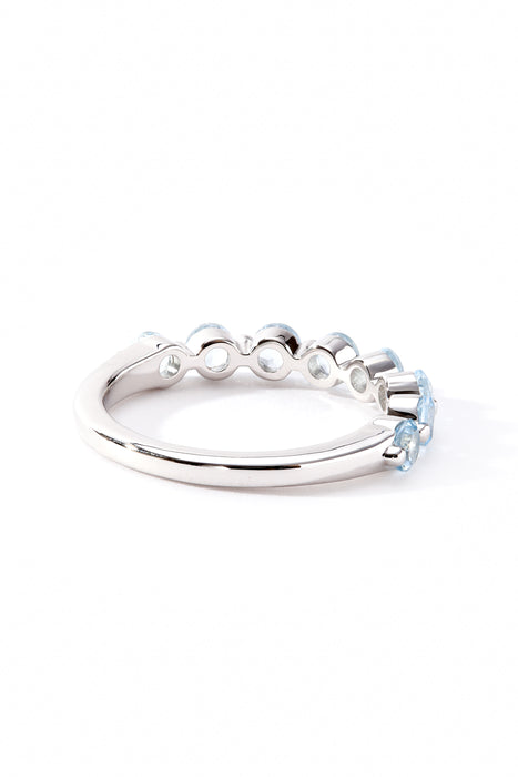 9ct White Gold Sky Blue Topaz Eternity Ring