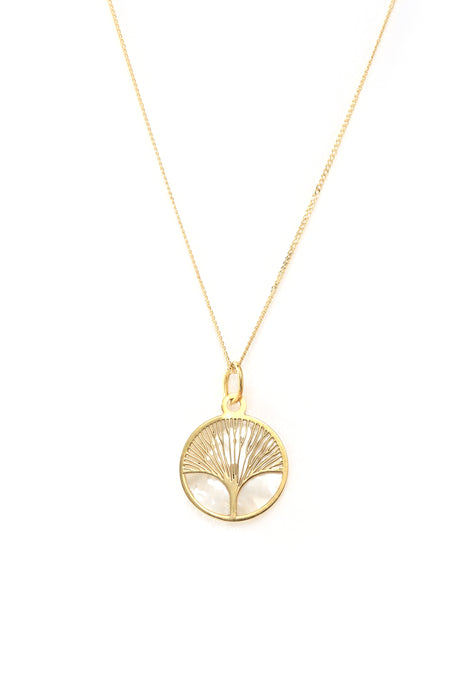 9ct Yellow Gold Mother of Pearl Tree of Life Pendant