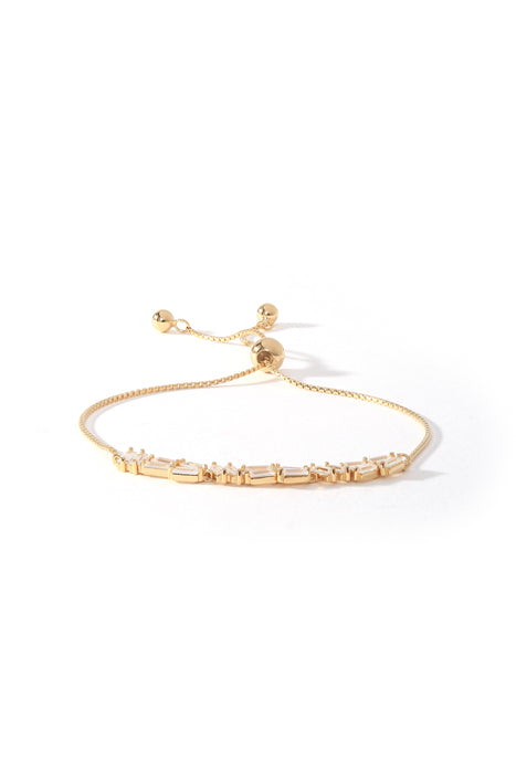 18ct Gold Plated Sterling Silver Cubic Zirconia Adjustable Bracelet