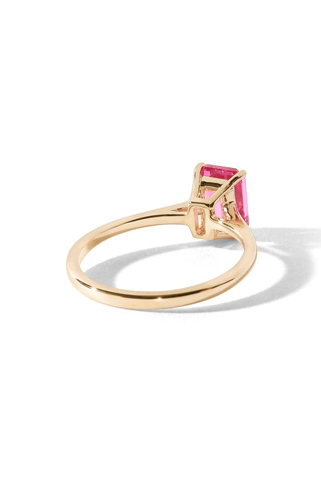 9ct Yellow Gold Created Pink Sapphire Ring