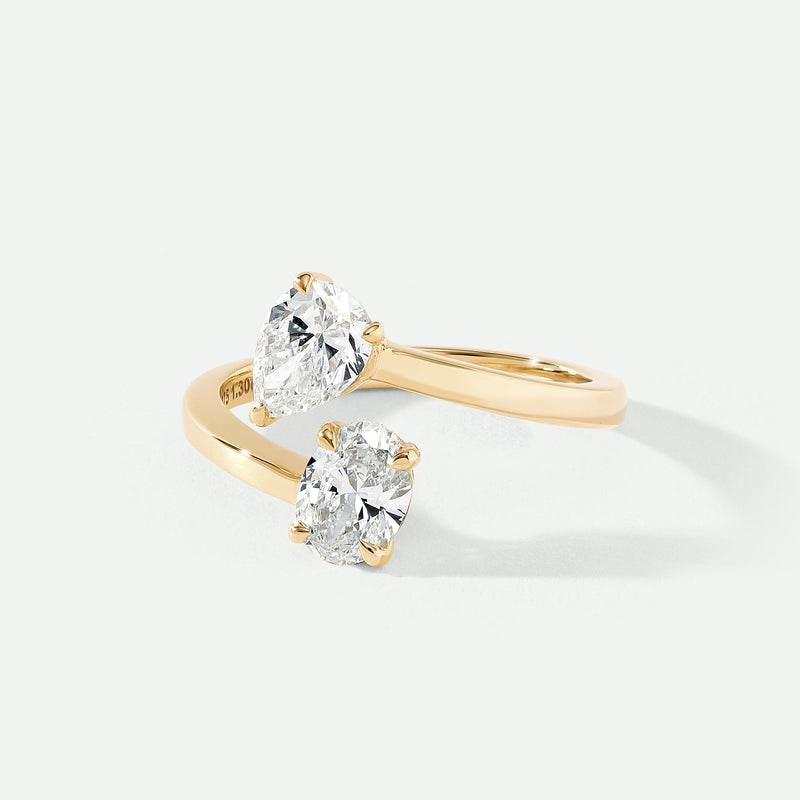 Giselle | 9ct Yellow Gold 1.30ct tw Lab Grown Diamond Toi et Moi Ring