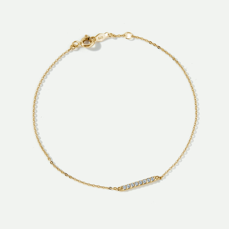 9ct Gold Lab Grown Diamond Bar Bracelet