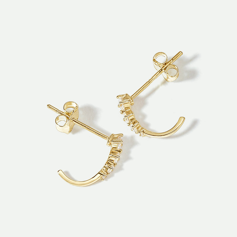 9ct Yellow Gold Lab Grown Diamond J Trio Stud Earrings