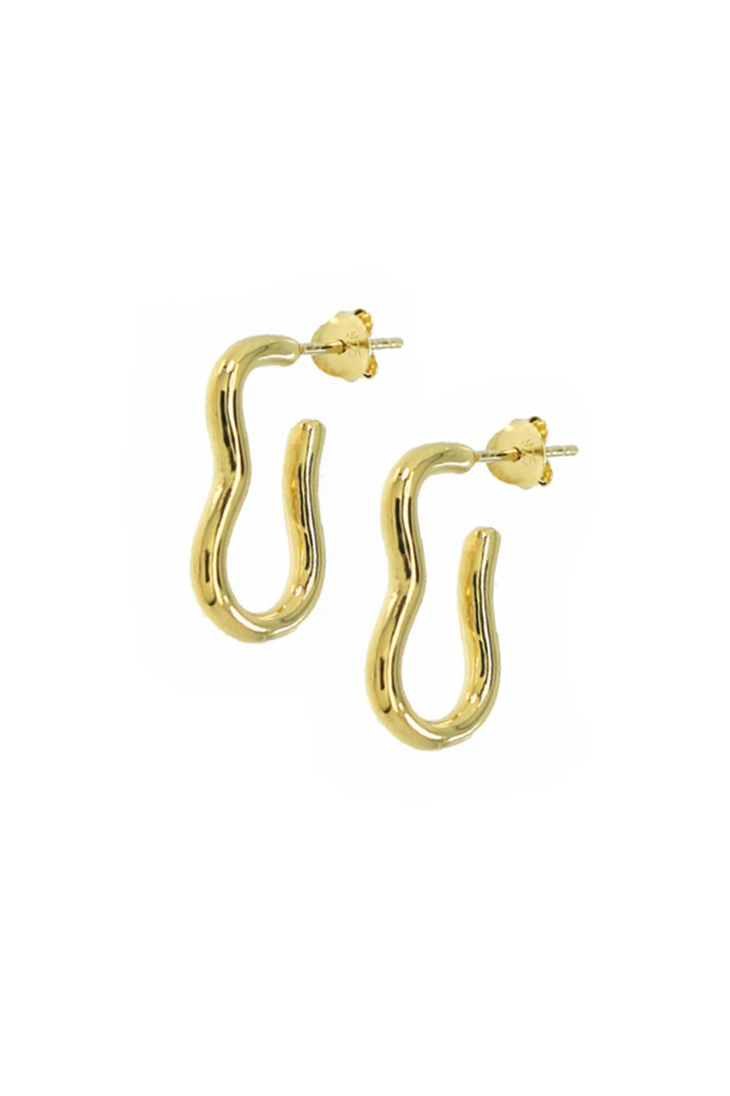 18ct Gold Plated Sterling Silver Squiggle Stud Earrings