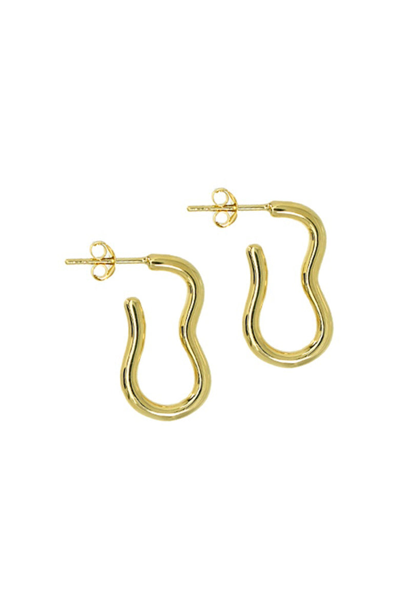 18ct Gold Plated Sterling Silver Squiggle Stud Earrings