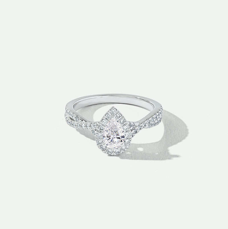 Alice | 9ct White Gold 1ct tw Lab Grown Diamond Pear Halo Engagement Ring