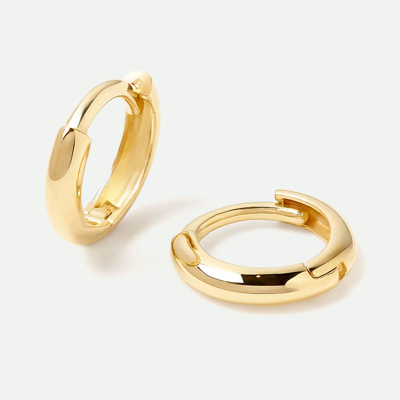 9ct Gold Mini Huggie Hoop Earrings - image 1