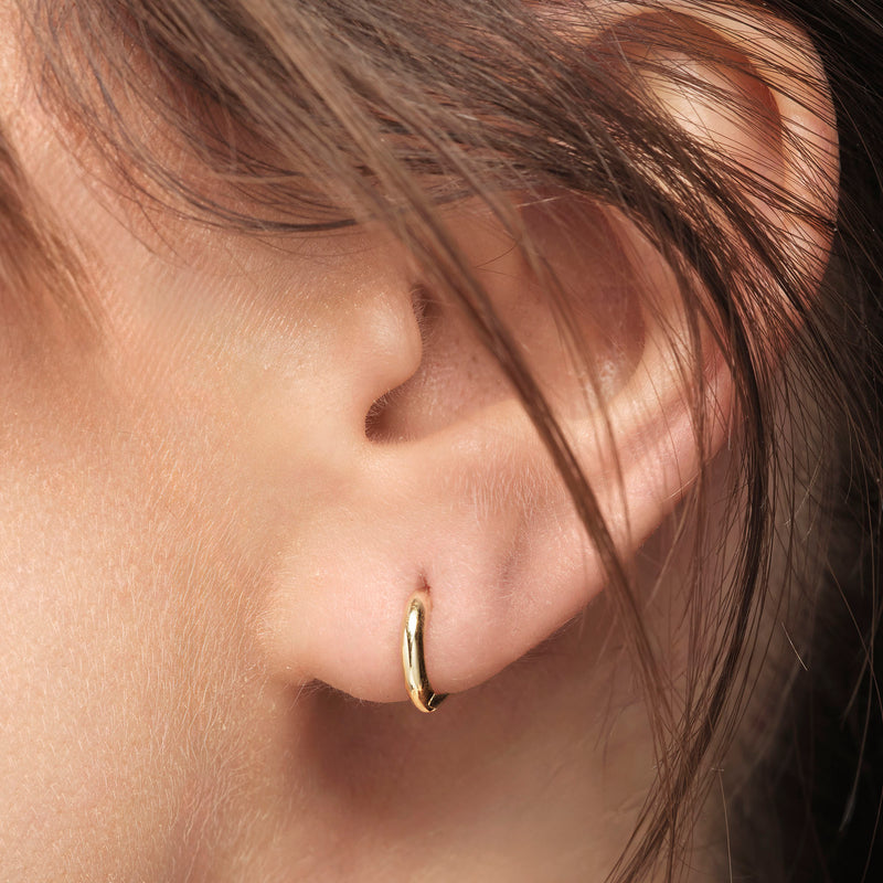 9ct Gold Mini Huggie Hoop Earrings - image 2