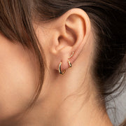 9ct Gold Classic Huggie Hoop Earrings - image 2