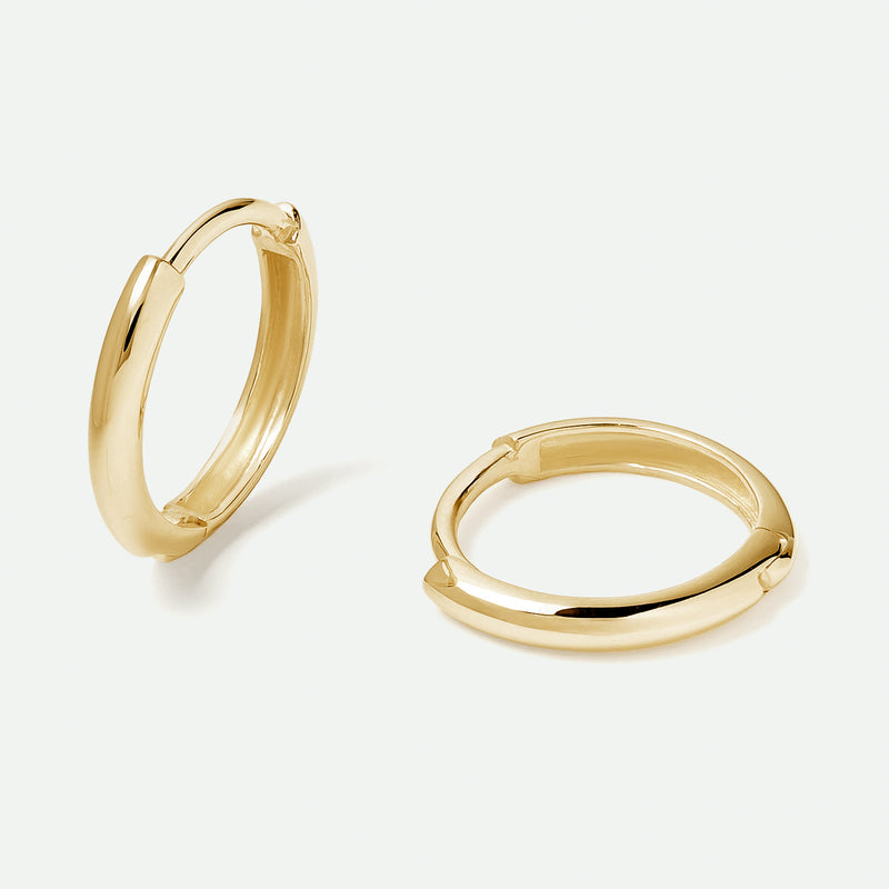 9ct Gold Classic Huggie Hoop Earrings - image 1