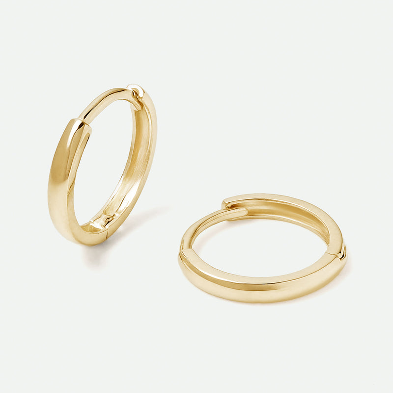 9ct Gold Classic Slim Huggie Hoop Earrings - image 1