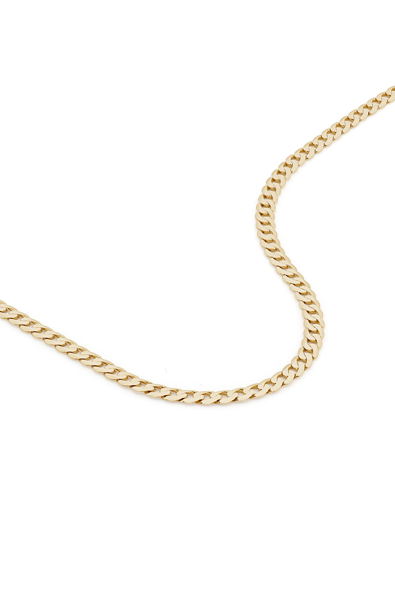 9ct Yellow Gold Solid Curb Chain Necklace (3.75mm) 18 inch