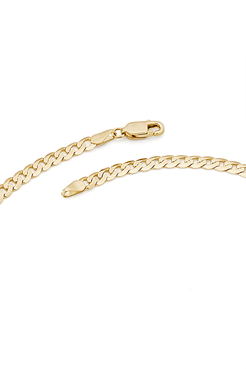 9ct Yellow Gold Solid Curb Chain Necklace (3.75mm) 18 inch