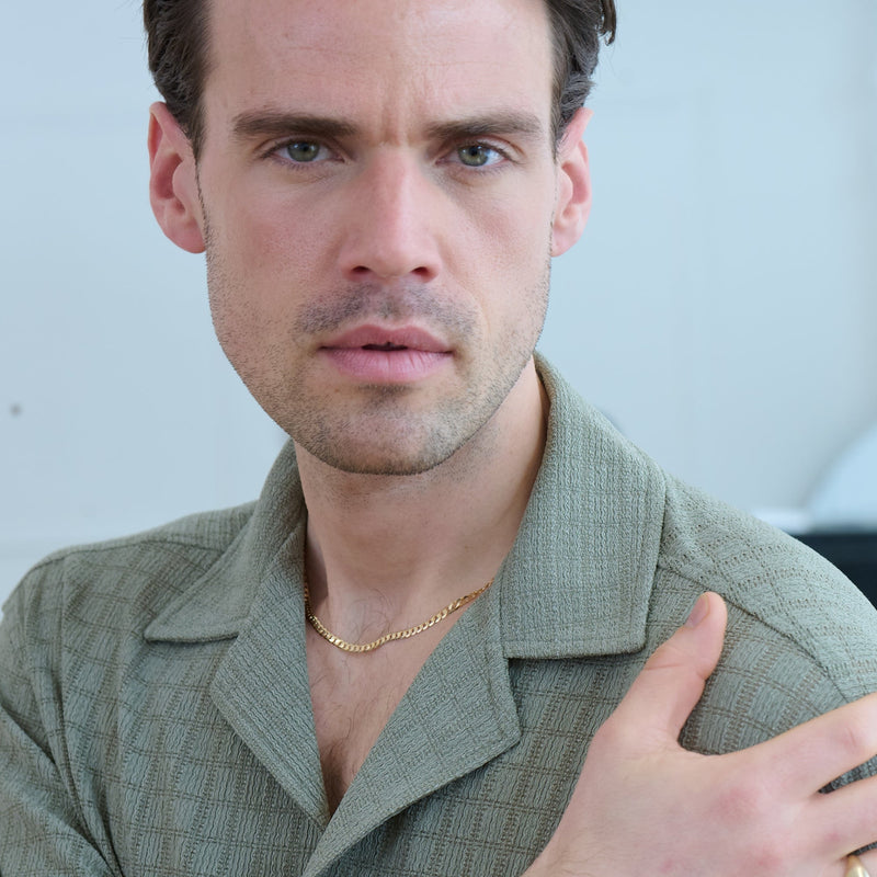 9ct Yellow Gold Solid Curb Chain Necklace (3.75mm) 18 inch