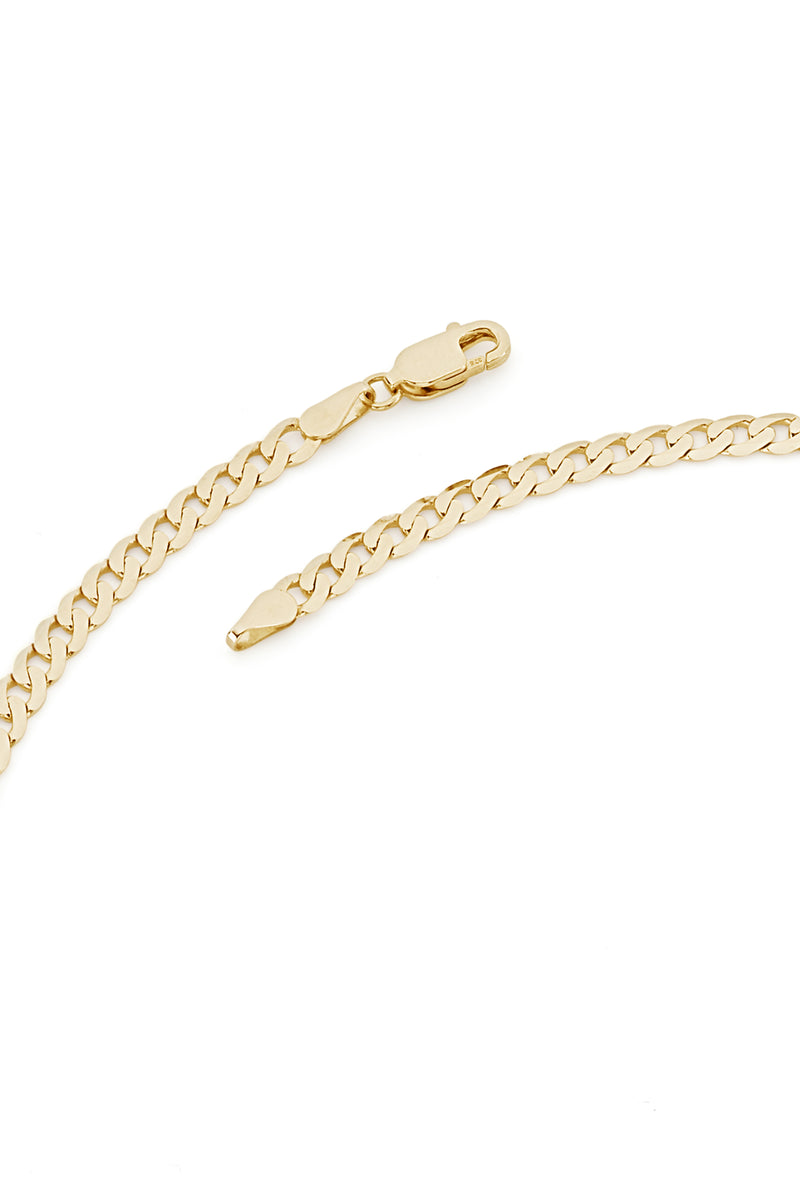 9ct Yellow Gold Solid Curb Chain Necklace (3.75mm) 20 inch