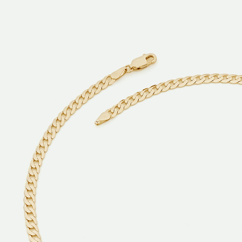 9ct Yellow Gold Solid Curb Chain Necklace (3.75mm) 20 inch