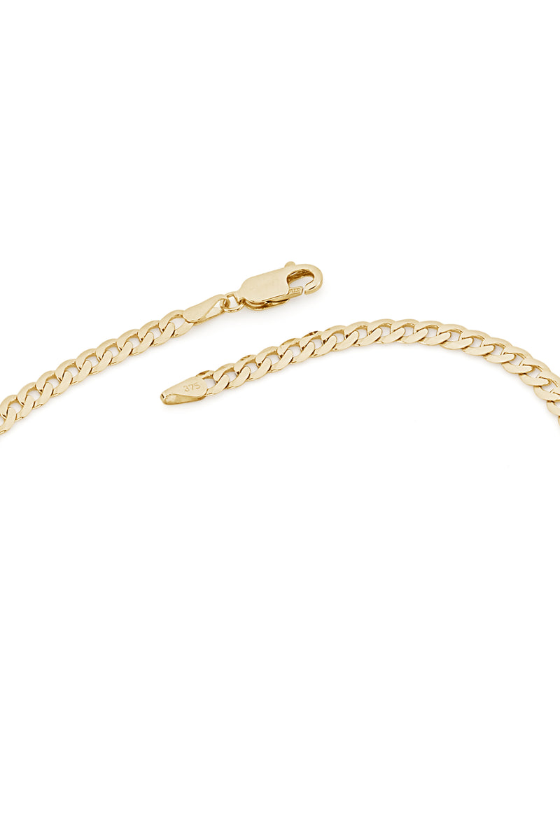 9ct Yellow Gold Solid Curb Chain Necklace (4mm) 22 inch