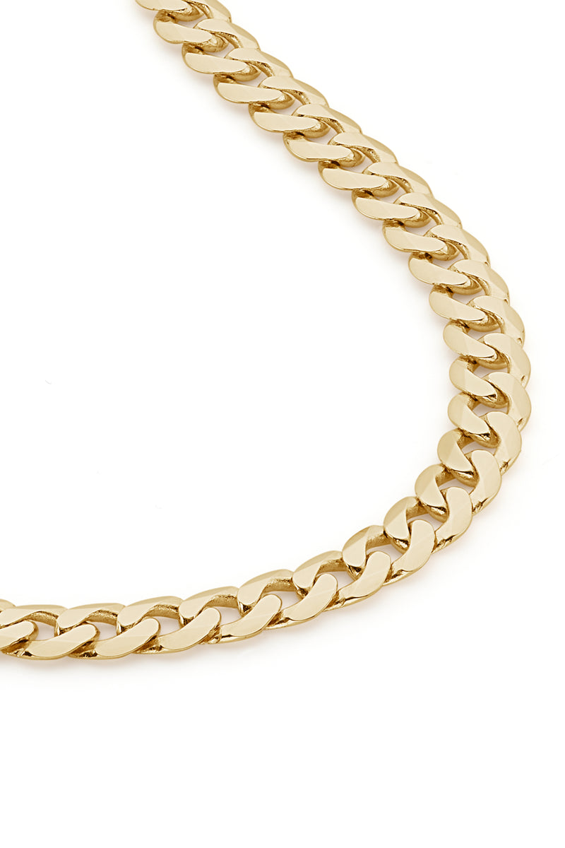 9ct Yellow Gold Solid Curb Chain Bracelet (4mm) 8 inch