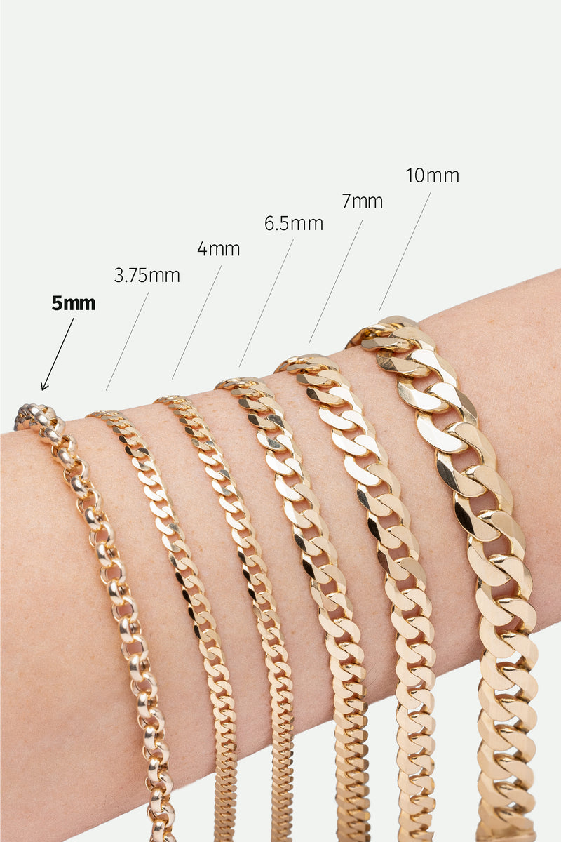 9ct Yellow Gold Rolo Chain Necklace (5mm) 18 inch