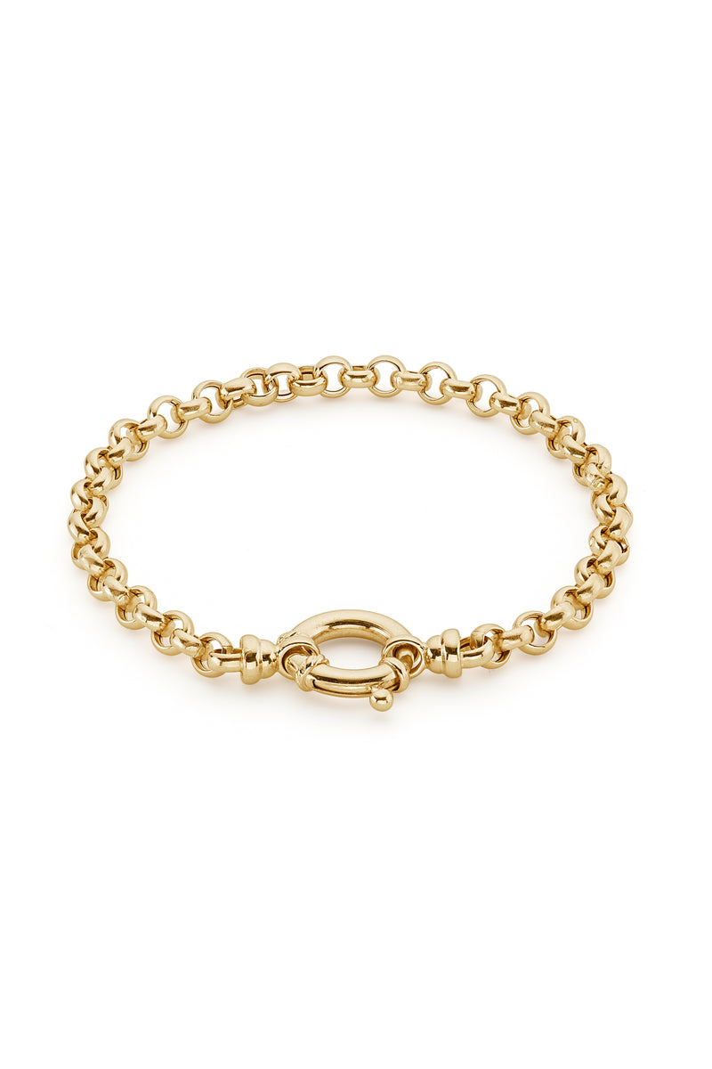 9ct Yellow Gold Rolo Chain Bracelet (5mm) 7 inch