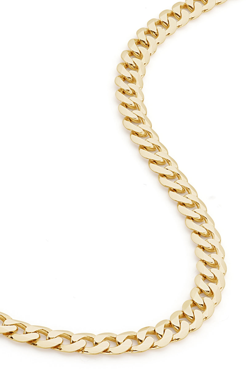 9ct Yellow Gold Solid Curb Chain Necklace (6.5mm) 20 inch