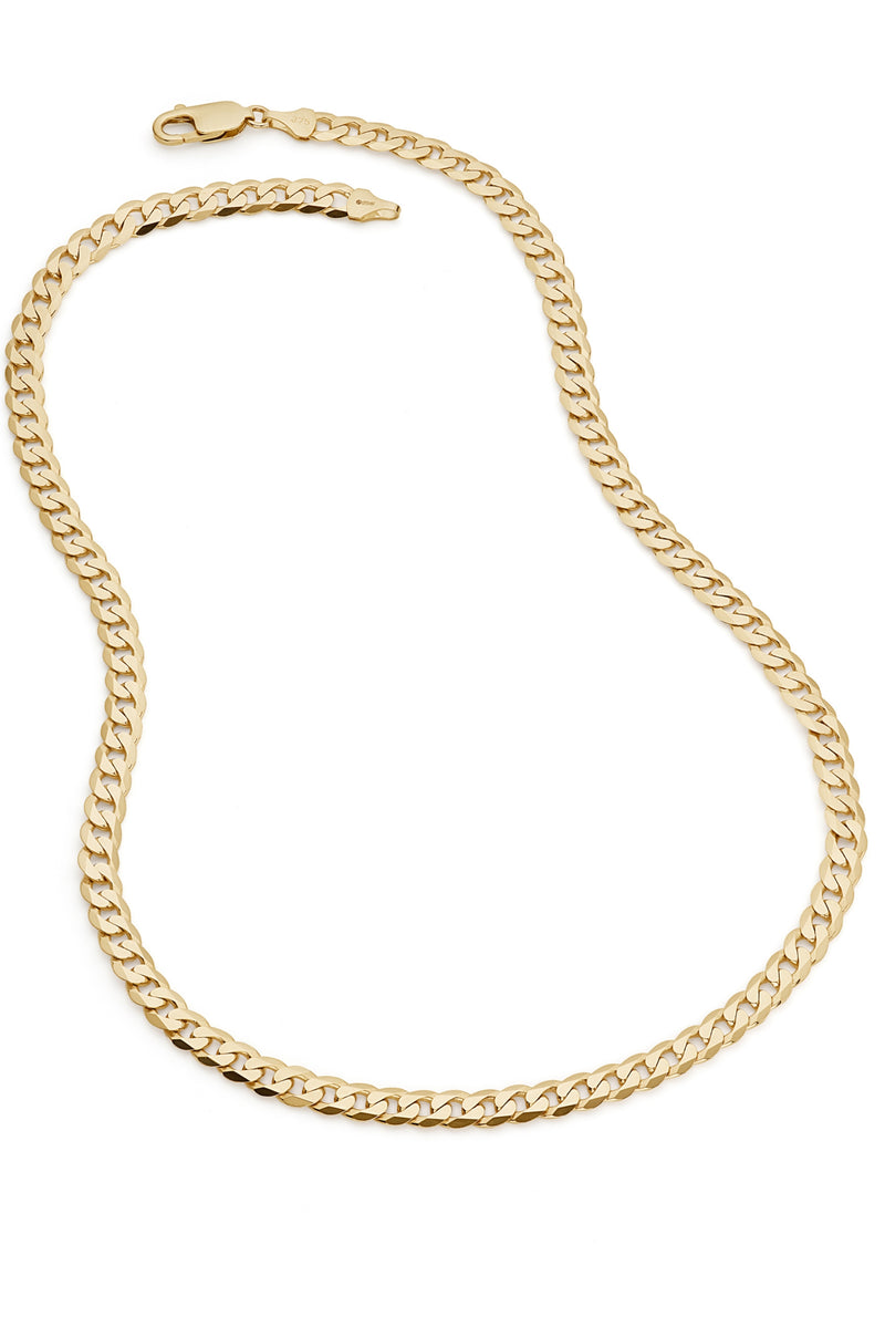 9ct Yellow Gold Solid Curb Chain Necklace (6.5mm) 20 inch