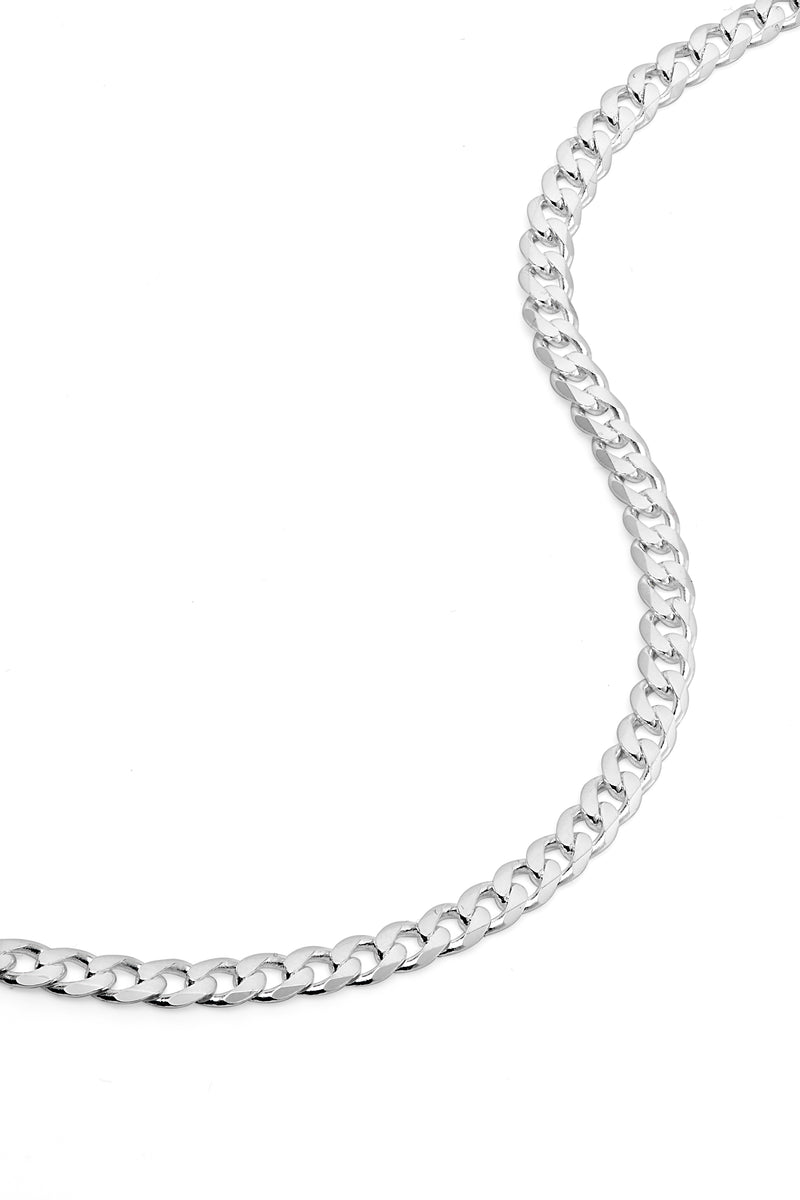 Sterling Silver Curb Chain (3.5mm) Necklace 20 inch