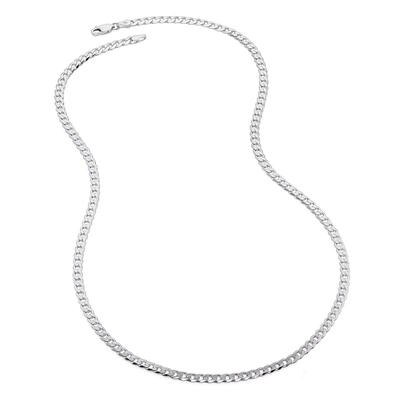 Sterling Silver Curb Chain (3.5mm) Necklace 20 inch